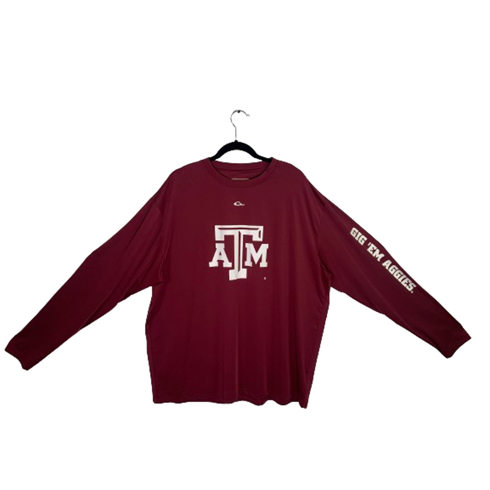 Texas A&M Aggie’s Drake Clothing Company Pullover Long Sleeve Shirt Maroon 2XL